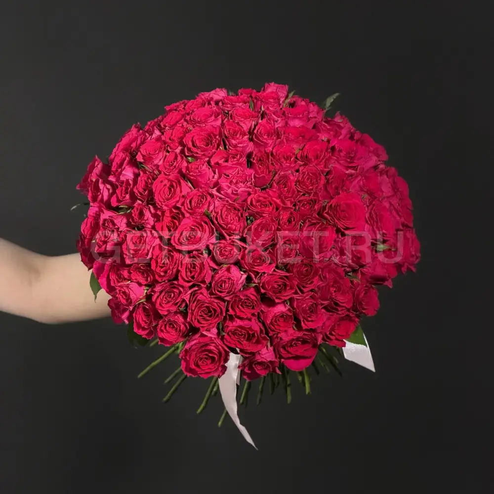 223375 Букет из 101 малиновой кенийской розы
