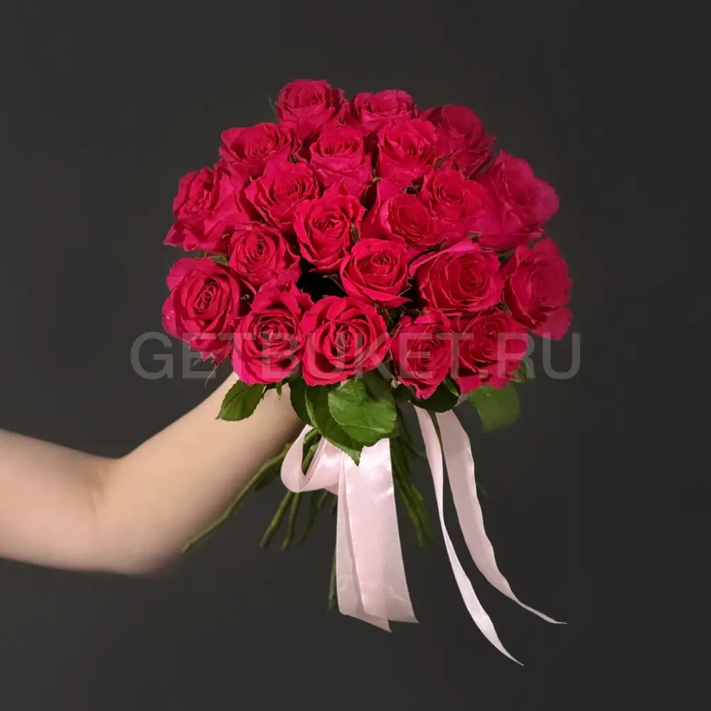 223376 Букет из 21 малиновой кенийской розы